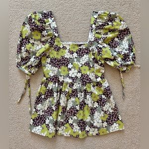 Ted Baker Lidona Baby Doll puff sleeve top, Size 0